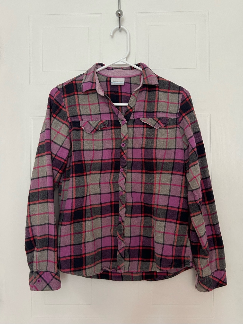 Columbia Pink Plaid Button-Down Shirt - Women’s Size S